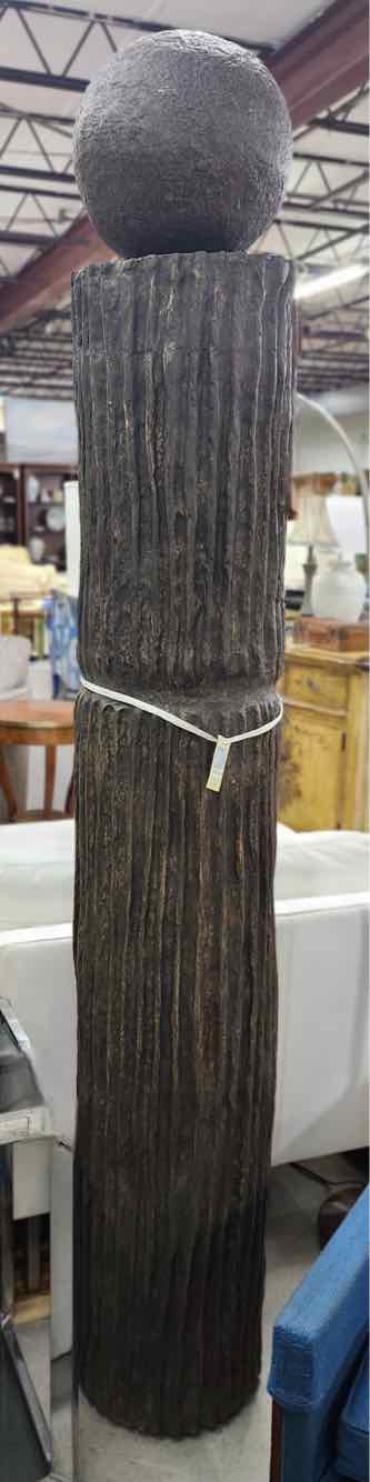Dark Grey Totem Art Sculpture