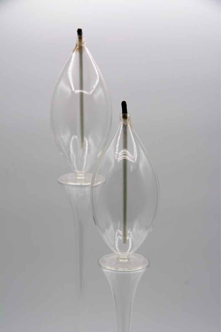 Pair of Guenther Luna Art Glass Candle Holders