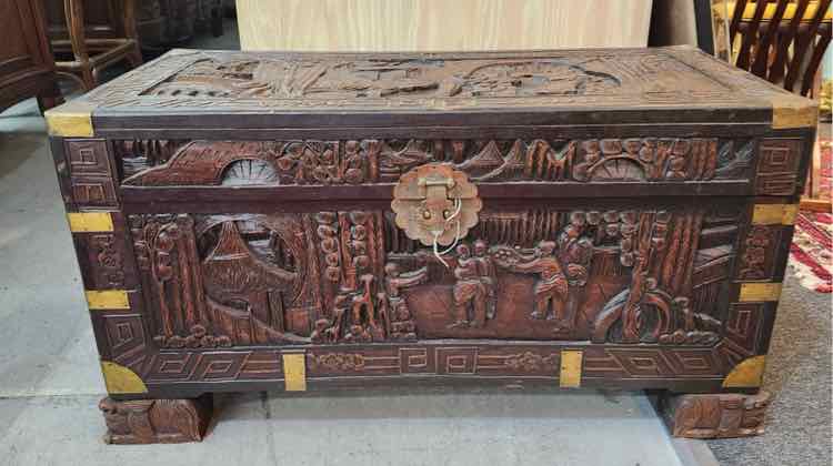 Carved Camphor Chest