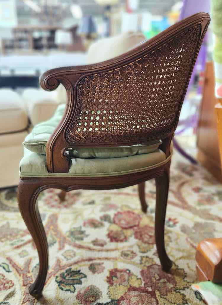 Double Cane Back Barrel Chair