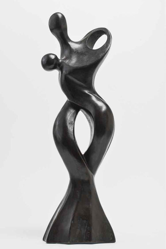 Thai Ironwood Dancing Couple Sculpture Art