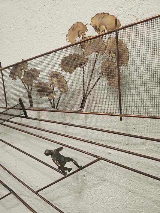 "Tennis Anyone" MCM Metal Wall Sculpture by Curtis Jere