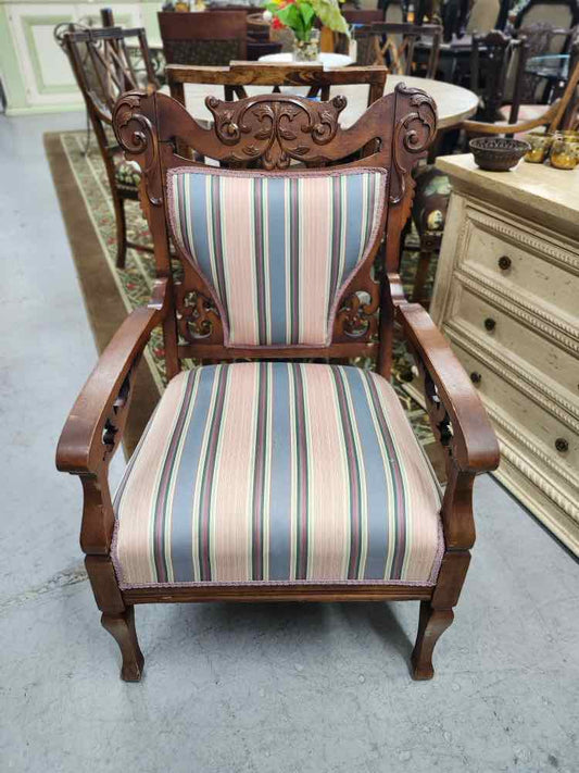 Carved Wood Victorian Chair