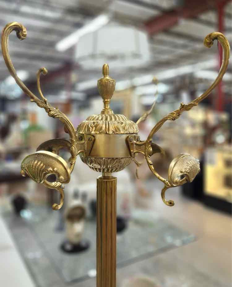 Antique Victorian Solid Brass Coat/Hat Rack