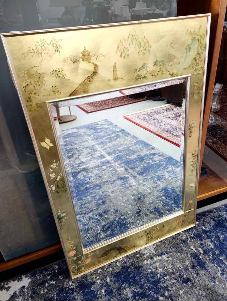 La Barge Reverse Glass Painted Mirror