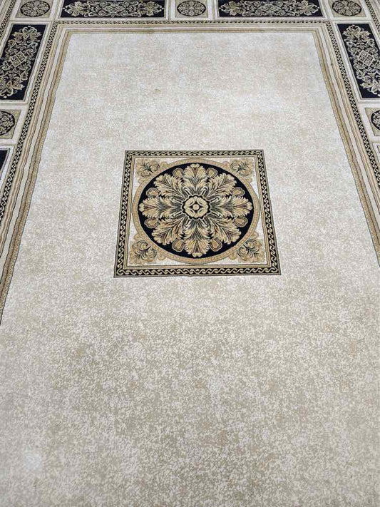 Gold/Black Medallion Rug