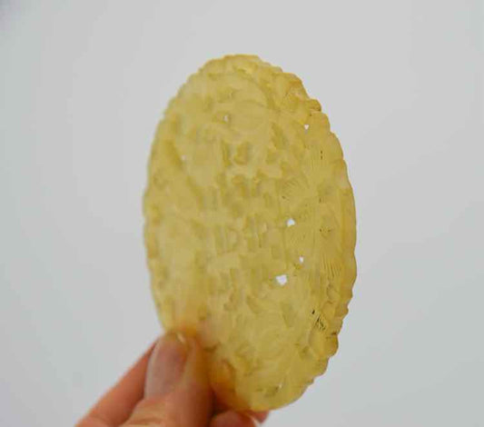 Antique Chinese White Jade Medallion