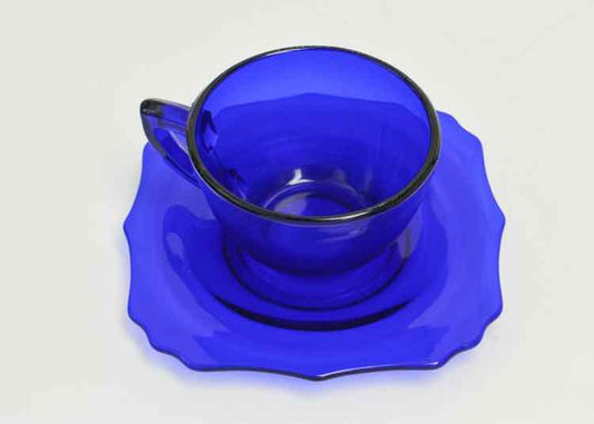26 Piece Cobalt Blue Glass Dessert Set