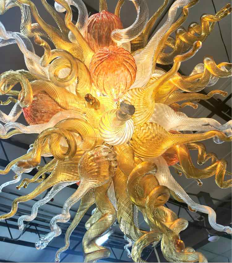 Chihuly Style Hand Blown Glass Chandelier (90 Globes)