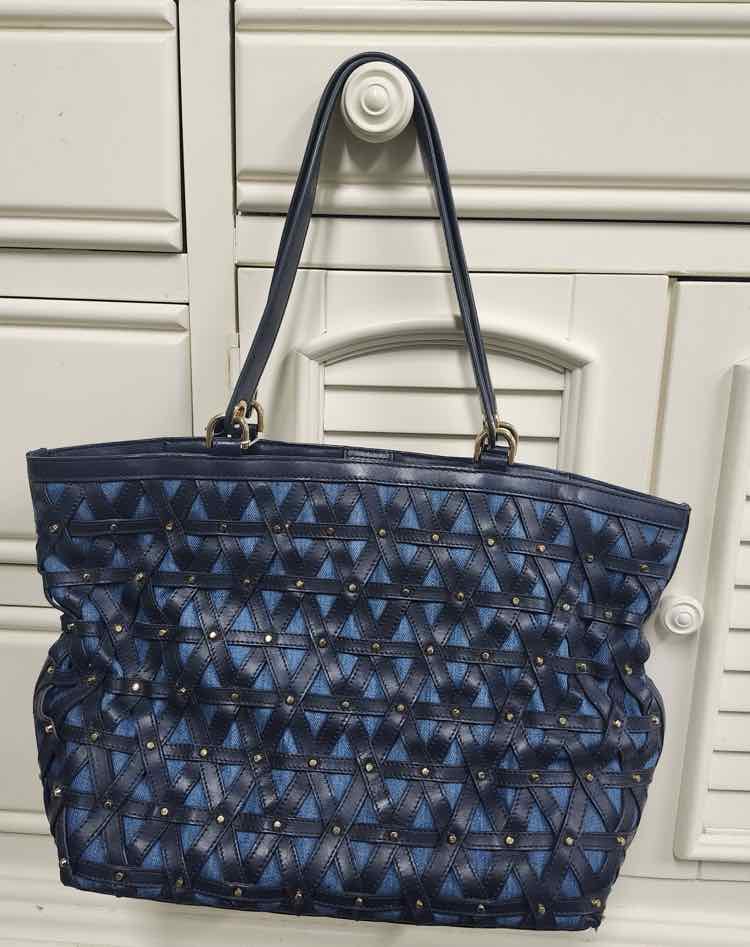 Micheal Kors Denim & Black Leather Trim Tote