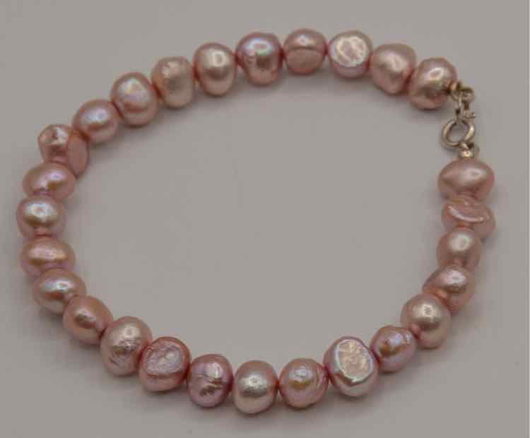 .925 Pink Pearl Bracelet