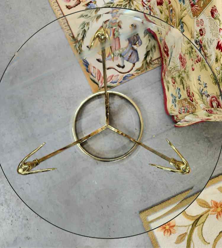 Brass Antelope Head End Table