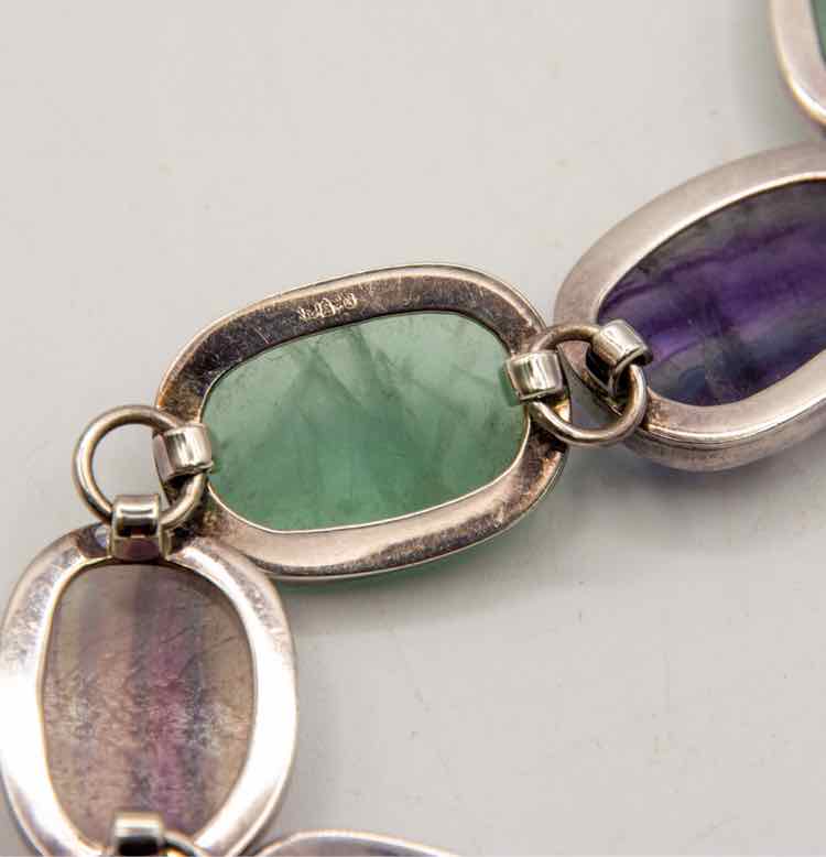 Green/Purple Flourite .925 Bracelet