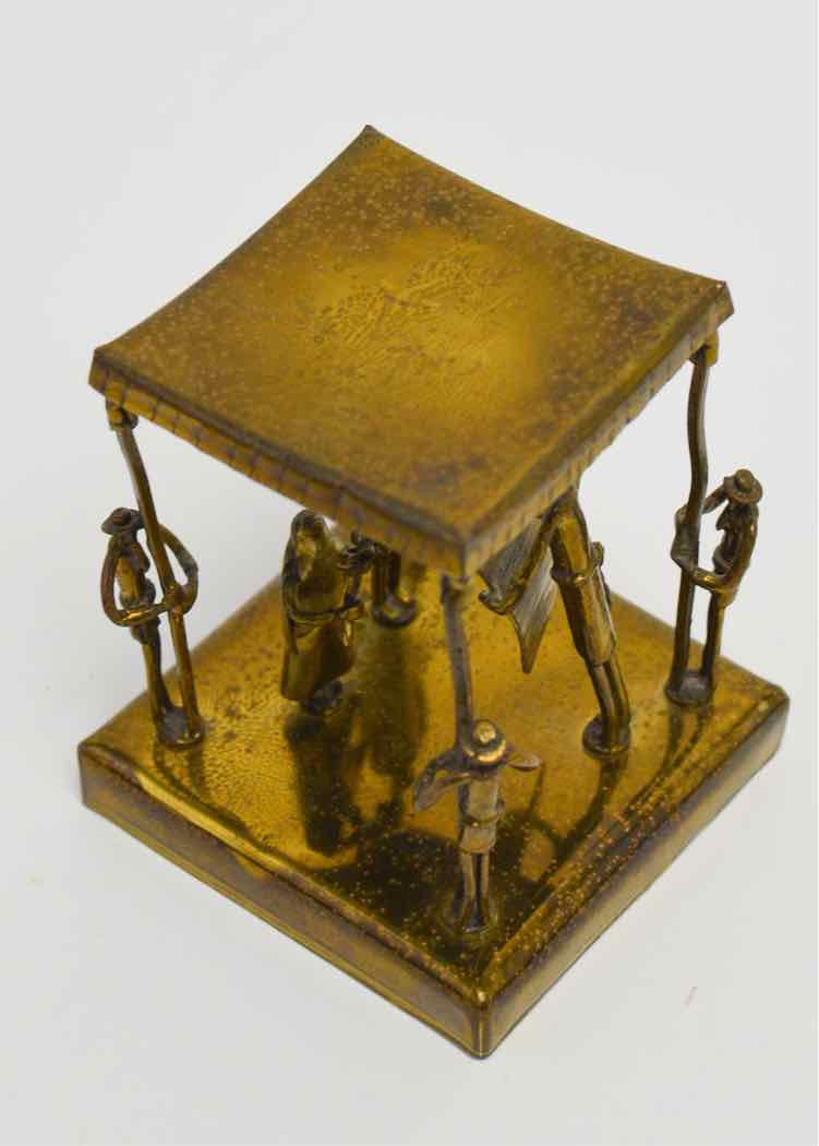 Vtg. Brass Jewish Wedding Chuppah Figurine