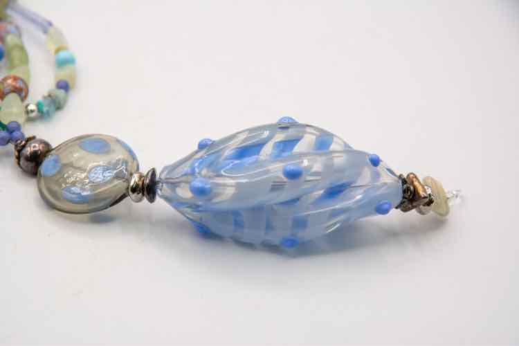 Handblown Glass Charm/Beads/Blue Colors