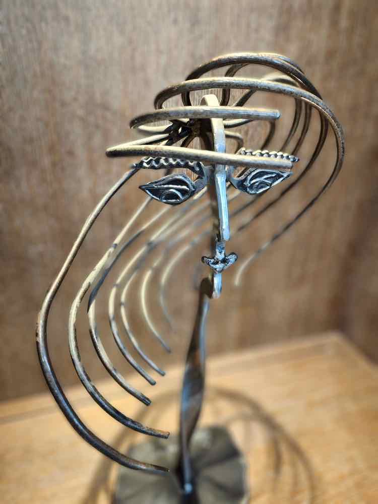 “Modern Woman" Signed Vintage Metal Sculpture