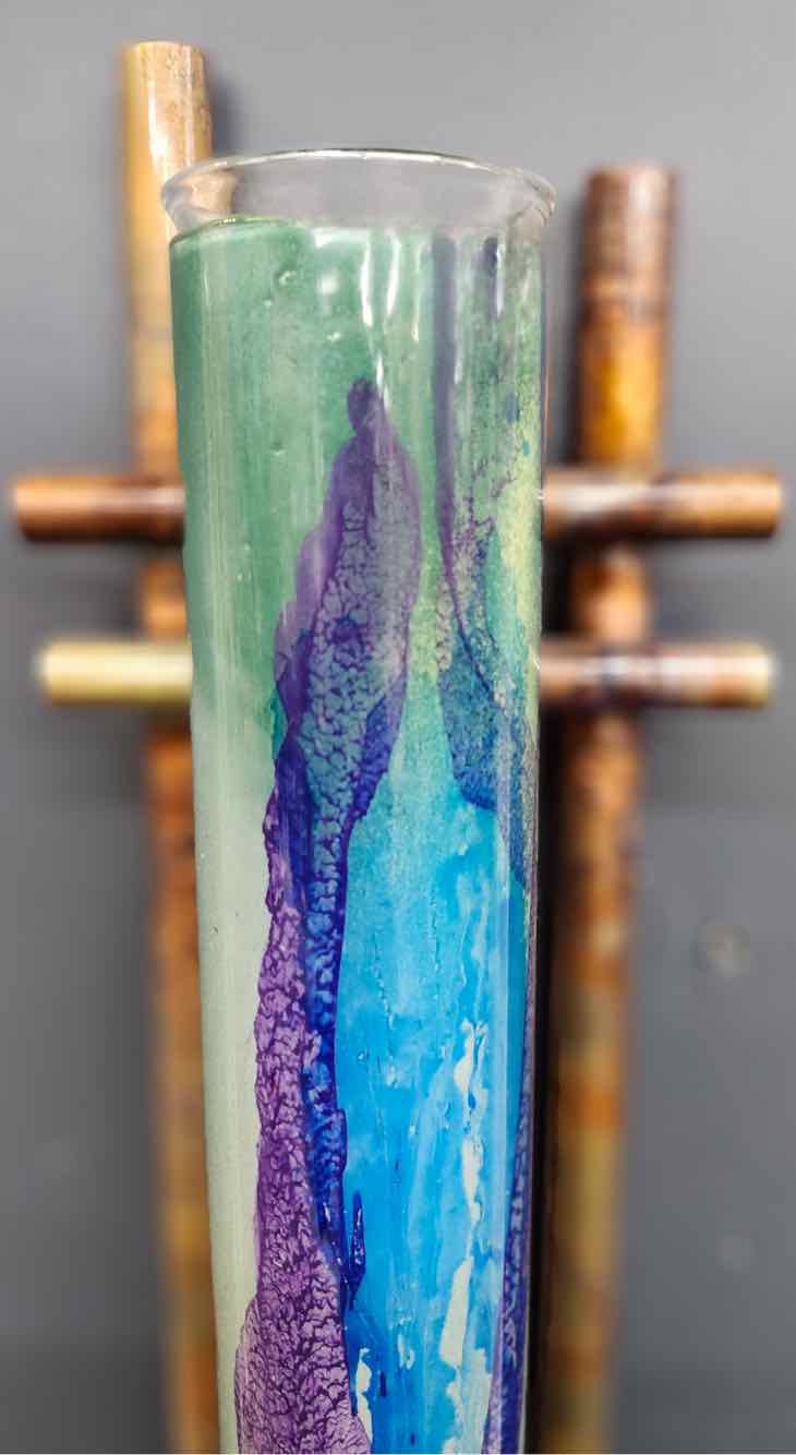 Zen Light Steel/Blown Glass Vase