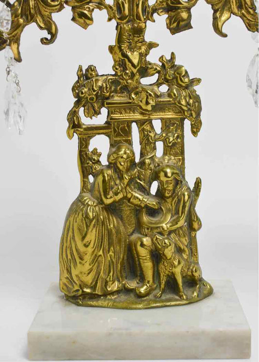 Atq. Gilt Brass Candelabra