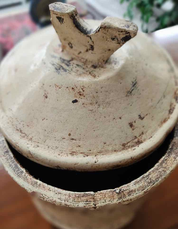 Beige Pot with Lid