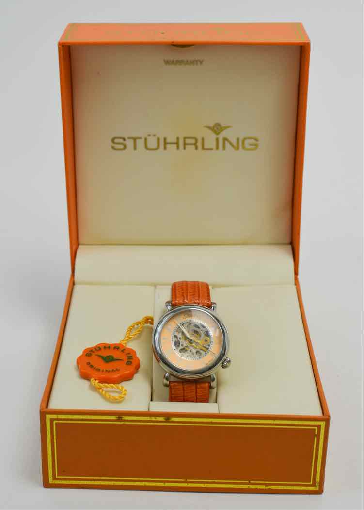 Stuhrling Lady Wall Street Automatic Watch-Orange