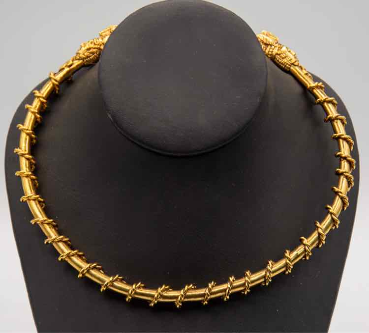 Indian Head Goldtone Choker