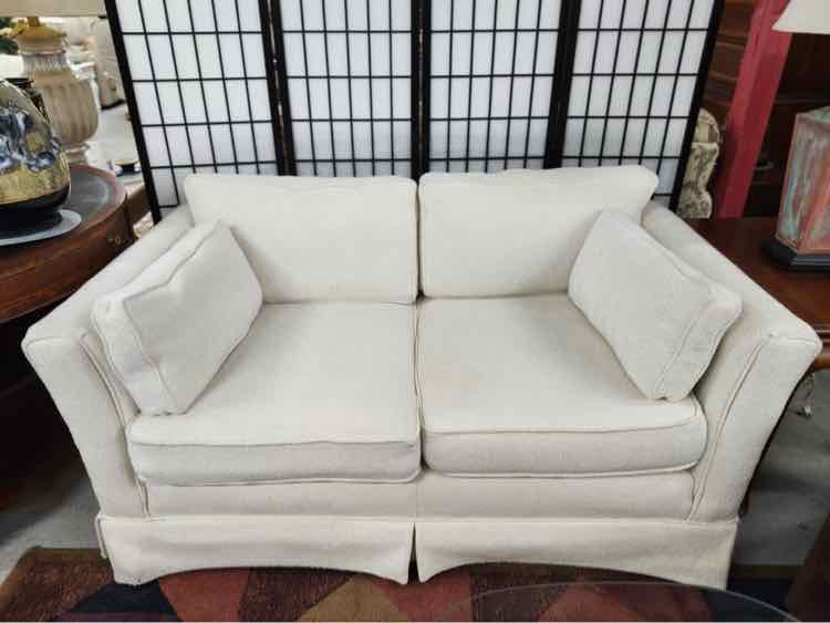 White Wool Hickory Craft Loveseat