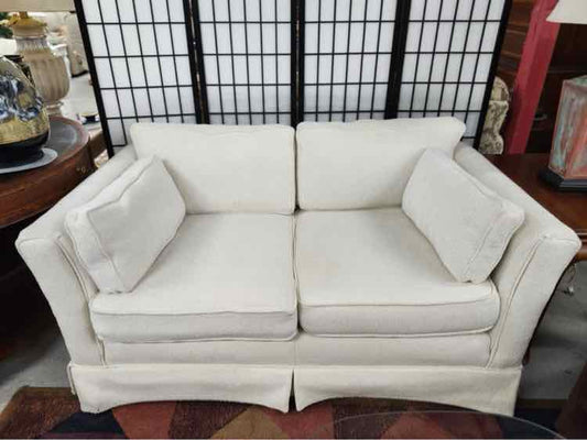 White Wool Hickory Craft Loveseat