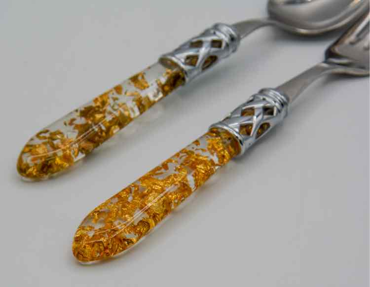 Bugatti Aladdin Gold Glitter Spoon & Fork