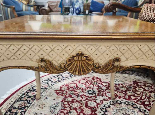 Wood top Gold End Table