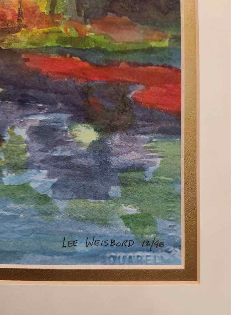 "River View at Autumn" Watercolor by Lee Weisbord