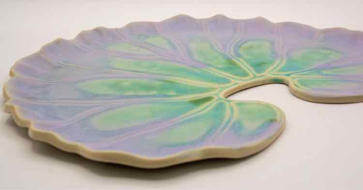 Newman Ceramic Works Signed Leaf Platter