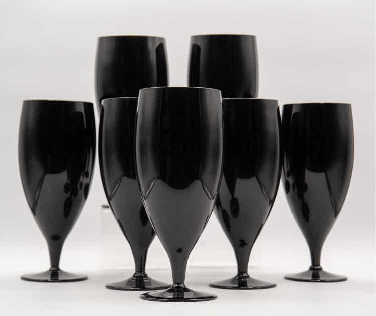7 Mikasa Black Water Goblets