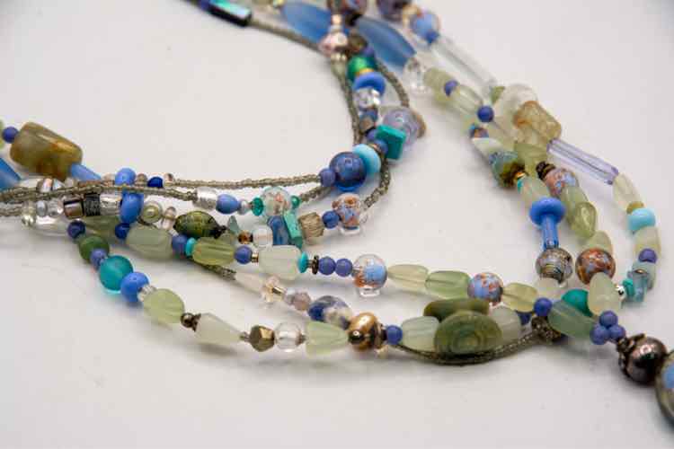 Handblown Glass Charm/Beads/Blue Colors
