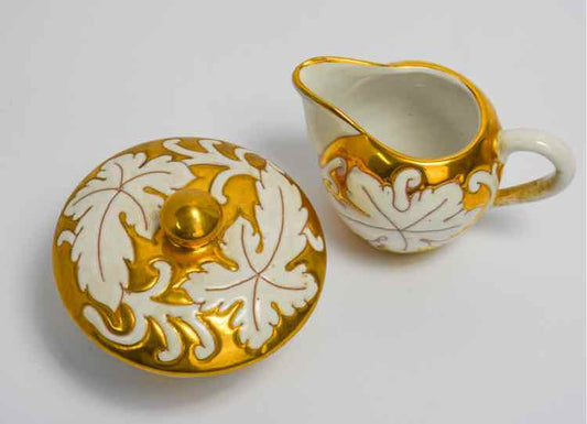 50's Italian Sugar/Cream Gilt&Glazed