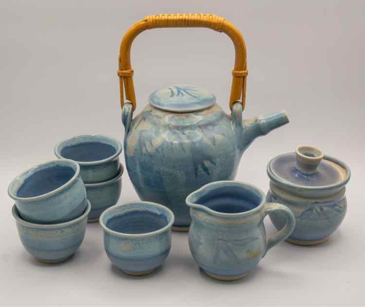 Bamboo & Blue Oriental Tea Set