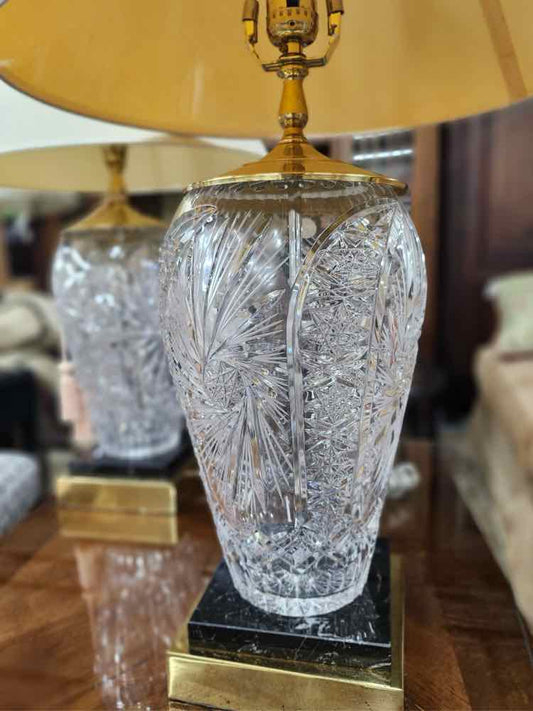 Pair of Polish Crystal Lamps