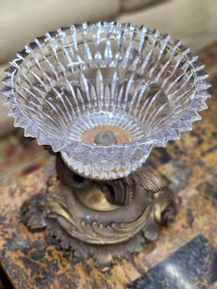 Brass/Crystal Rococo Style Bowl