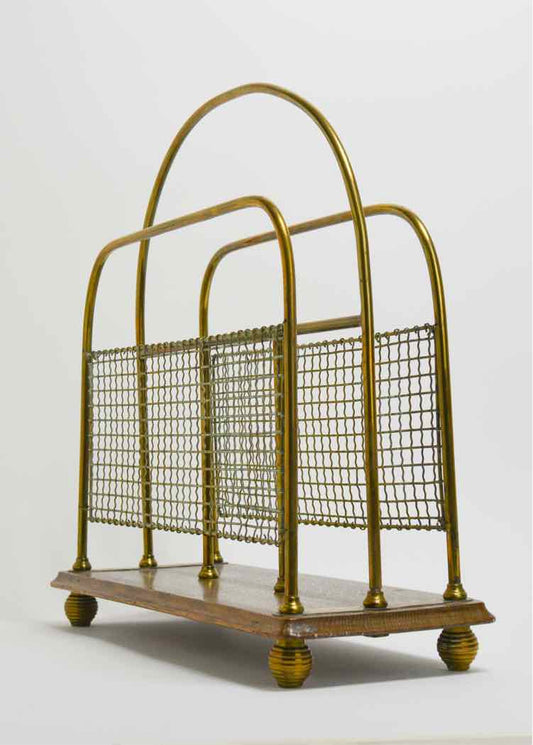 Oak & Brass Magazine Holder