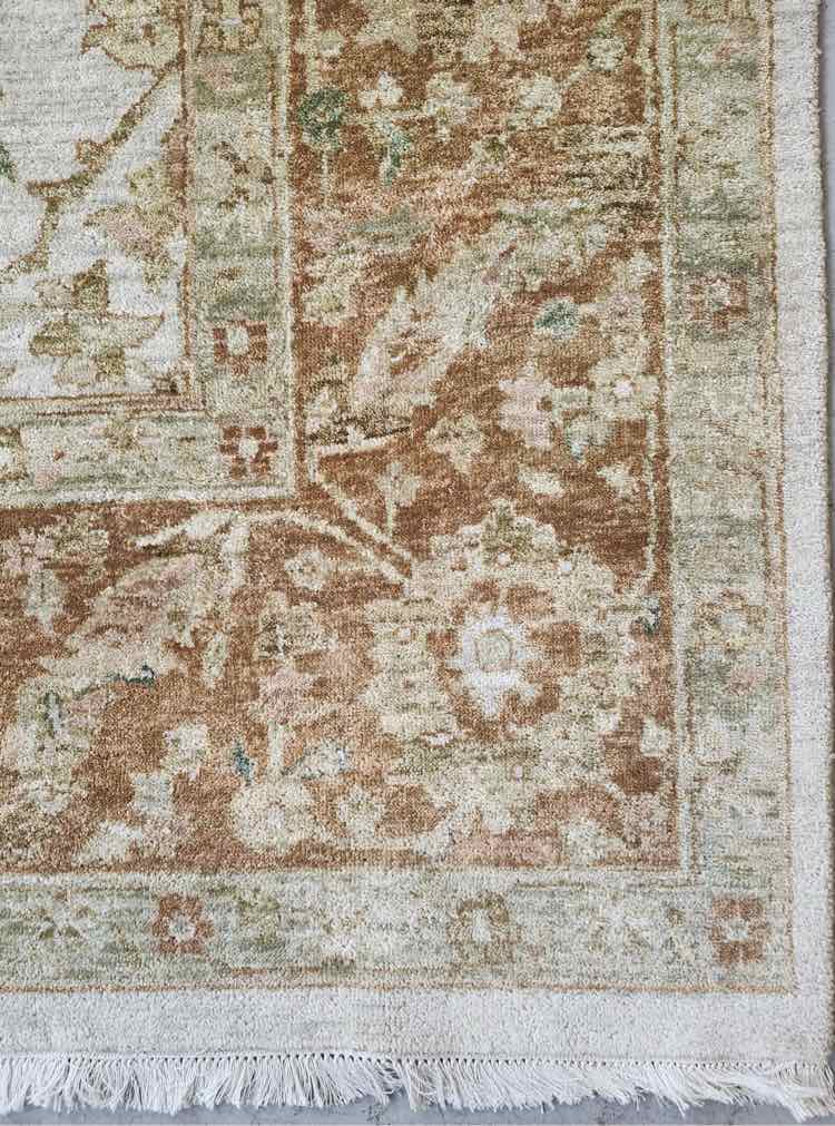 9'x 12'3" Burnt Orange/Sage Green Rug