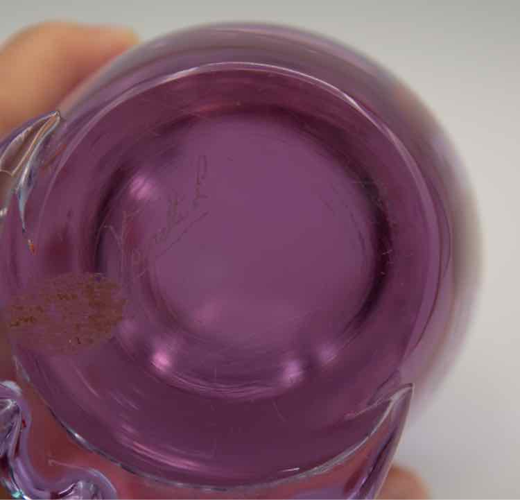Purple/Blue Murano Glass Synee Zanetti Owl