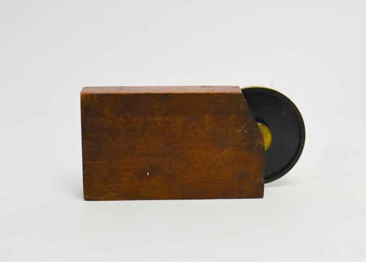 19th c. Rare Microscope Brass-Mounted Slide Ringing Table