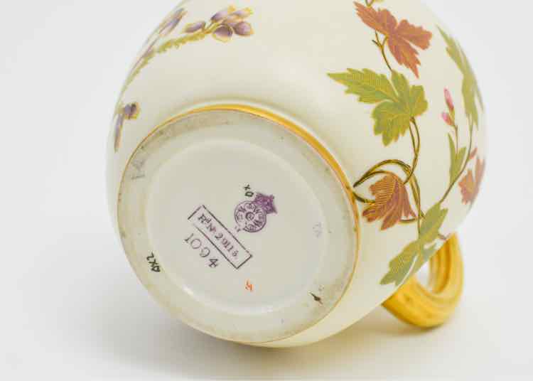 Royal Worcester Handpainted Ivory Gold Jug