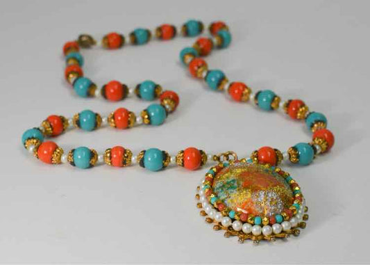 Necklace Vtg.Easter Egg Extraordinary Pendant