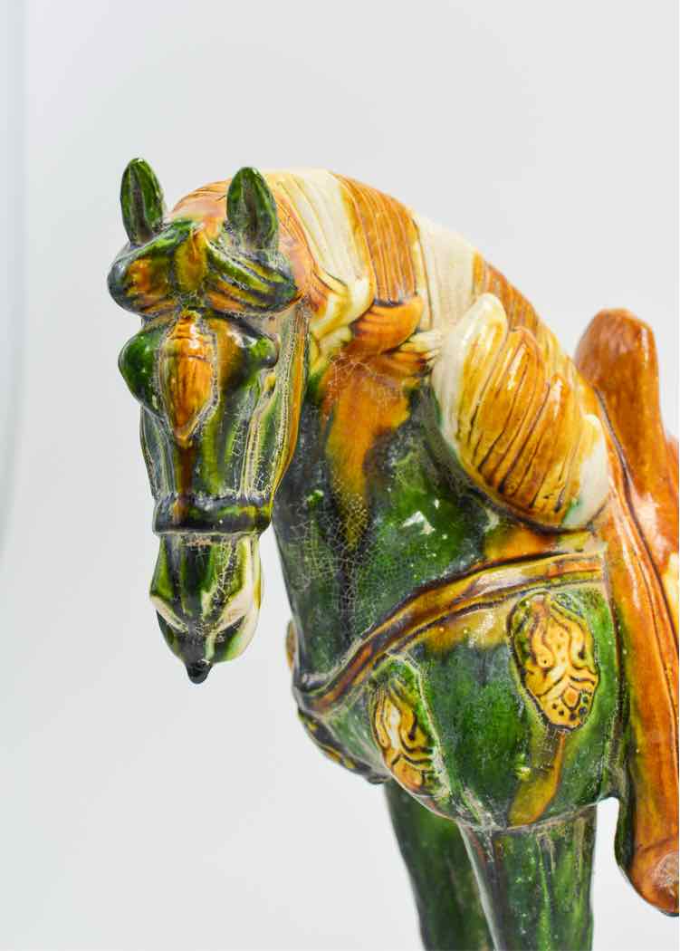 Tang Style Sancai Glazed Pottery Horse Decor