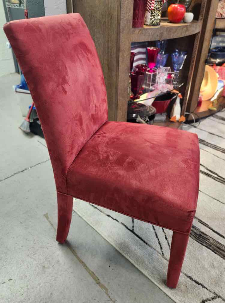 Red Nouveau Suede Chair