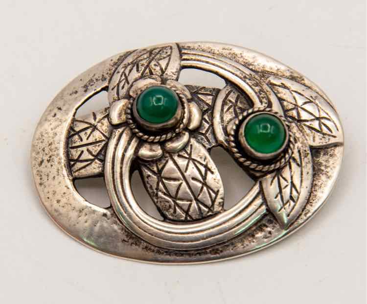 Georg Jensen.925 w/Green Agate Pin