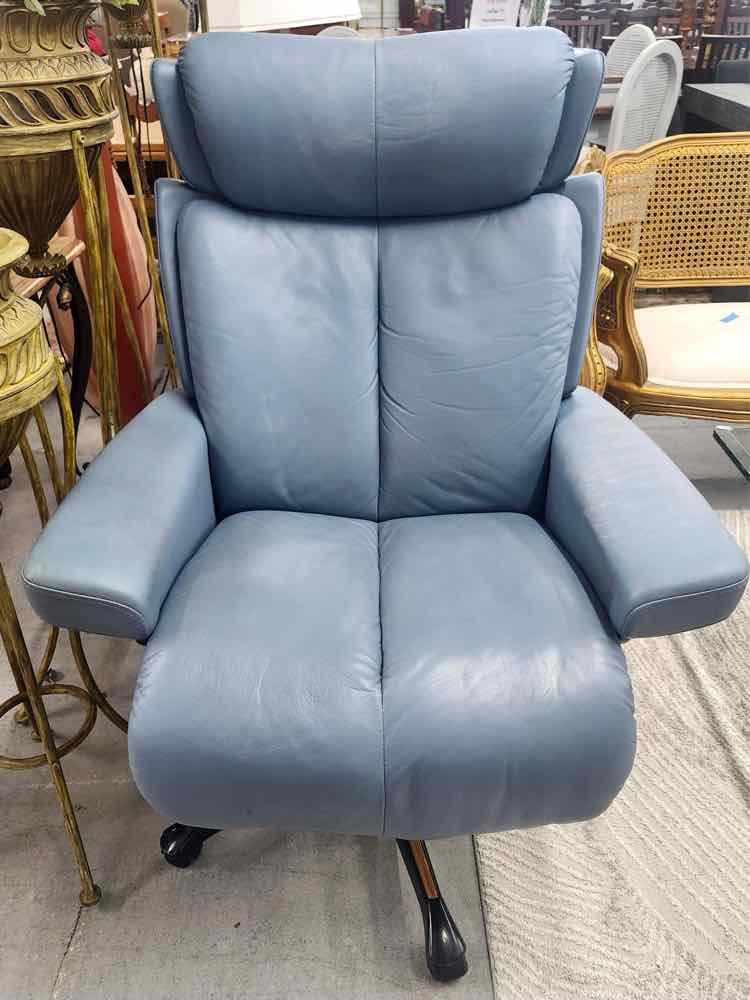 Slate Blue Leather Stressless by Ekorness Desk Chair