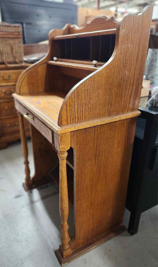 Petite Roll Top Oak Desk