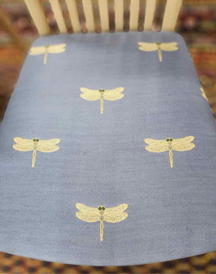 6 Blue Cushion Dinning Chairs