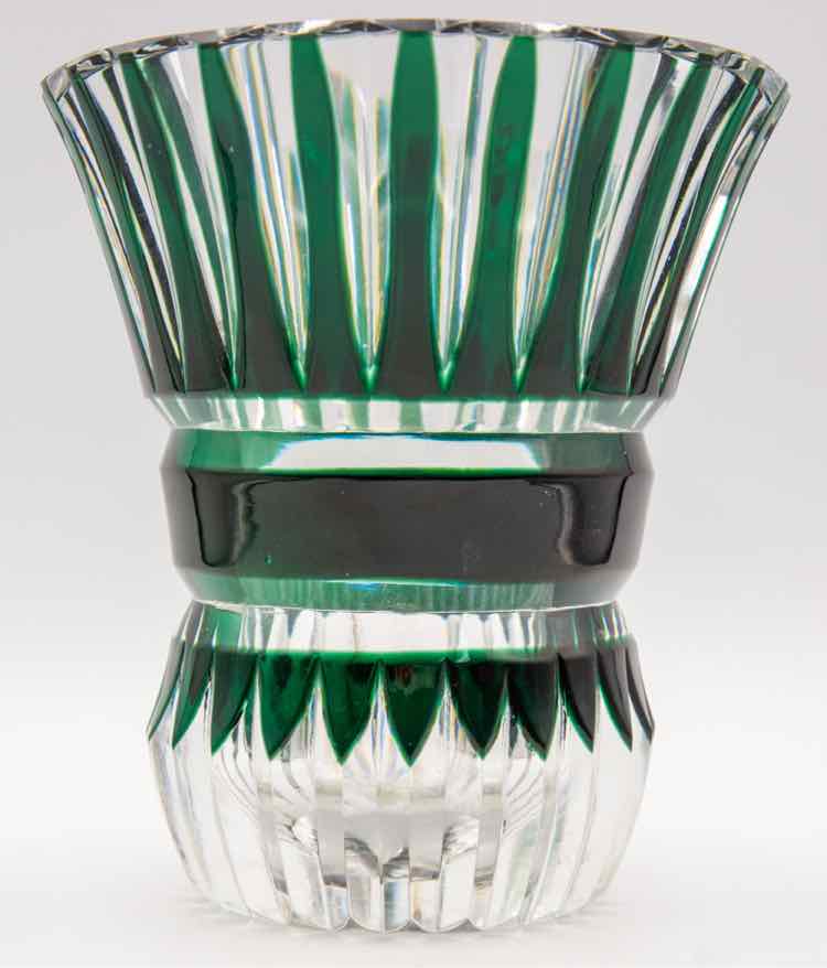 Val Saint Lambert Emerald Green Crystal Vase